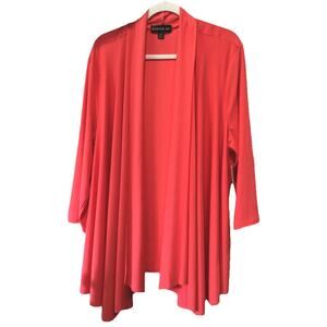 Harper 241 Women's 3X Orange Lightweight Cardigan Duster Top Sweater Wrap NWT
